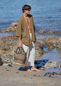 BLOUSON OUVERT ÉVASÉ - HOMME - KAKI