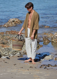 BLOUSON OUVERT ÉVASÉ - HOMME - KAKI