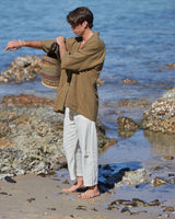 NATURAL FLARE OPEN JACKET - MAN - KHAKI