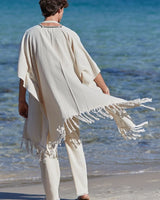 TRIBAL FRAYED KIMONO - MAN - CREAM