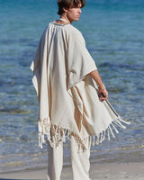 TRIBAL FRAYED KIMONO - MAN - CREAM