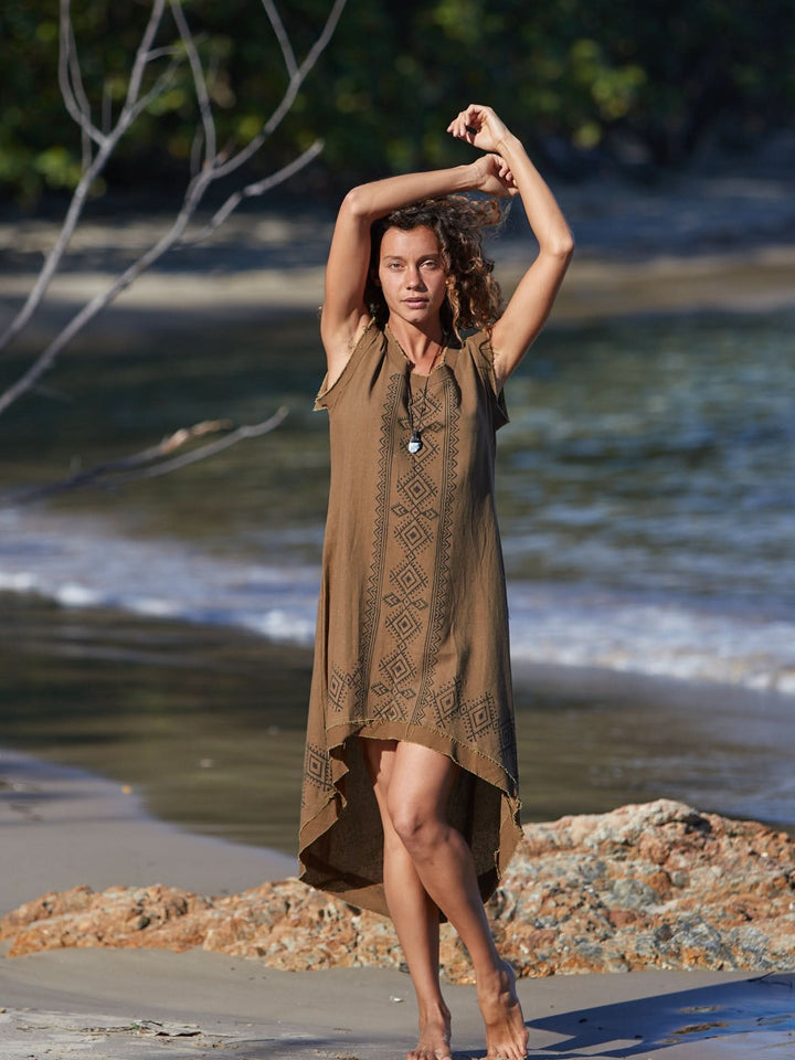 LONG BACK TRIBAL DRESS - Wholesale