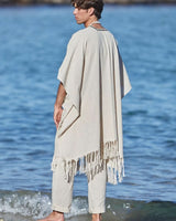 TRIBAL FRAYED KIMONO - MAN - CREAM