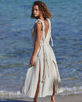RAW BOHEMIAN FRAYED DRESS - CREAM