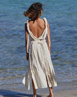 RAW BOHEMIAN FRAYED DRESS - CREAM