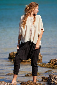 LINEN HAREM PANTS