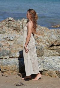 ROBE TRIBALE - CRÈME
