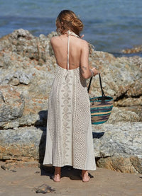 ROBE TRIBALE - CRÈME