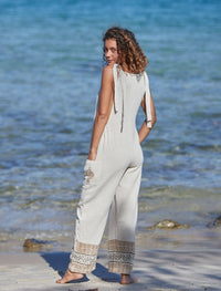 Salopette imprimée naturelle - Sable