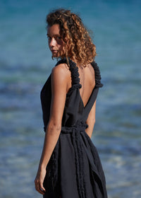 Robe Effilochée Bohème Brut - Noir