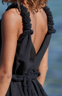 Robe Effilochée Bohème Brut - Noir