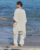TRIBAL FRAYED KIMONO - MAN - CREAM