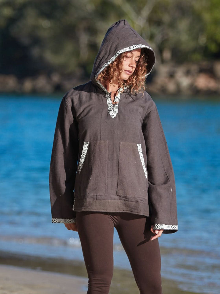 RAW TRIBAL HOODIE - CHARCOAL