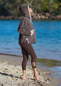 SWEAT À CAPUCHE TRIBAL BRUT - ANTHRACITE