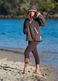 SWEAT À CAPUCHE TRIBAL BRUT - ANTHRACITE