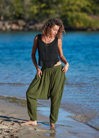 LINEN HAREM PANTS