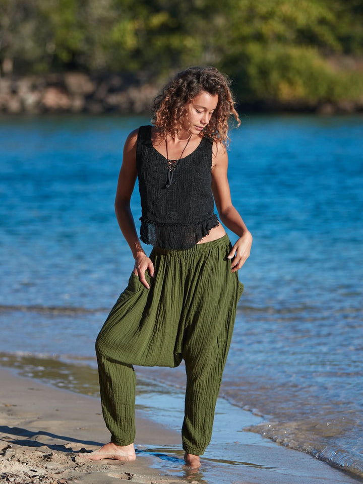 LINEN HAREM PANTS