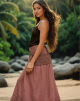 CROCHET PATCHWORK WRAP SKIRT - CREAM