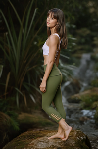 ACRO LEGGINGS WITH BUTTONS - GREEN