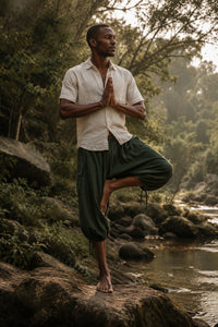 ERIKO COTTON YOGA PANTS - MAN - GREEN
