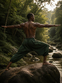 ERIKO COTTON YOGA PANTS - MAN - GREEN