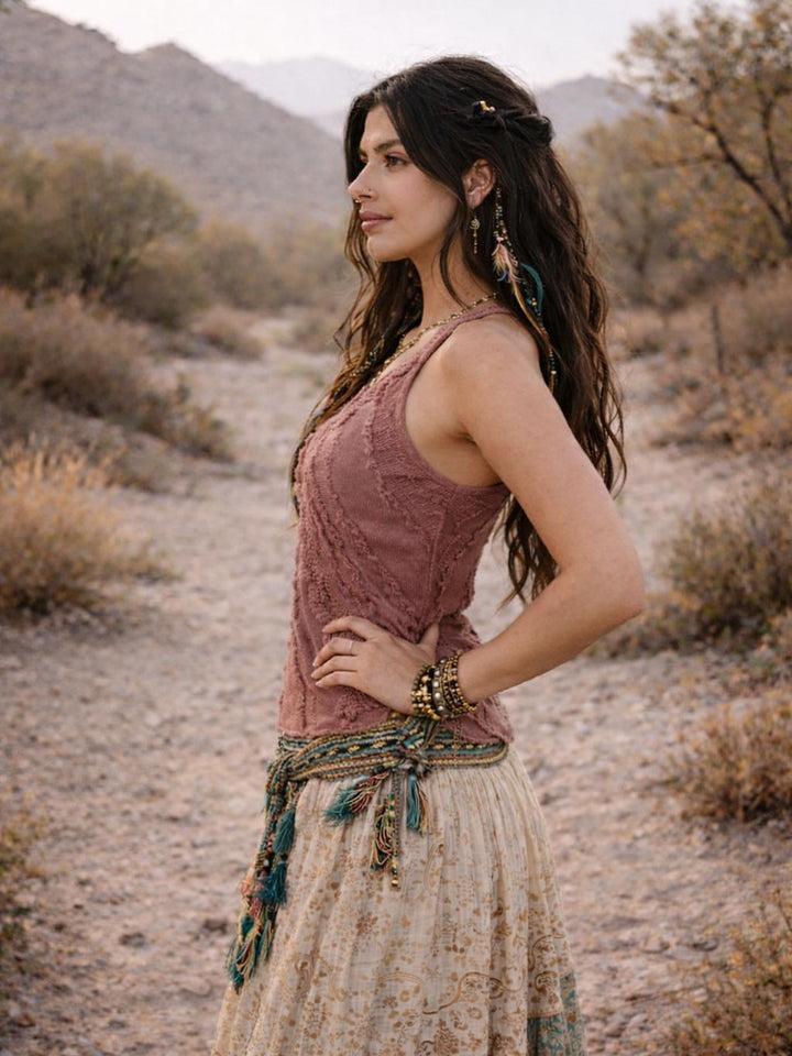THALIA TOP - زهري داكن