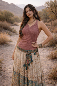 THALIA TOP - زهري داكن