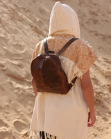 MADDOX LEATHER BACKPACK - BROWN
