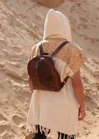 SAC À DOS EN CUIR MADDOX - MARRON
