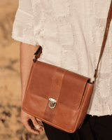 PYRAMID GENUINE LEATHER CROSS BODY BAG