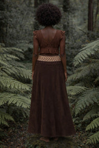 NEPALI COTTON SKIRT - DARK BROWN