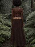 NEPALI COTTON SKIRT - DARK BROWN