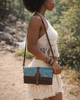 WILDFLOWER CONVERTIBLE LEATHER PURSE - BROWN