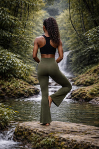 PANTALON DE YOGA EN BAMBOU - VERT FORÊT