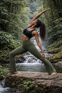 PANTALON DE YOGA EN BAMBOU - VERT FORÊT