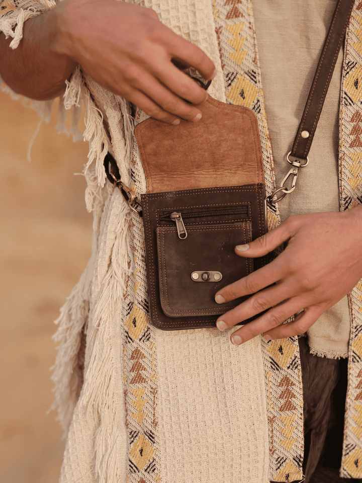 VINTAGE HIP BAG - MAN - DARK BROWN