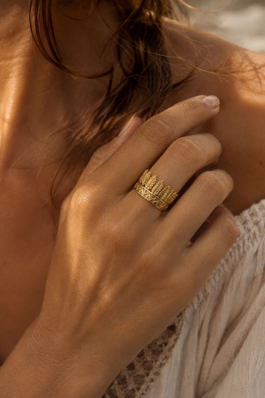 RITUAL FEATHER RING - BRASS