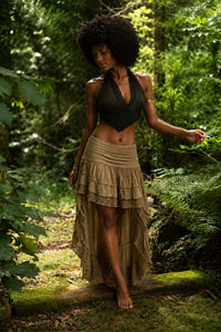 JUPE LONGUE TRIBAL CRAFT - KAKI