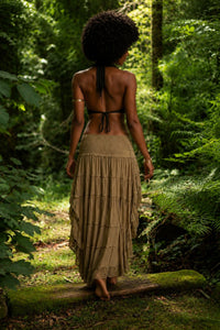 JUPE LONGUE TRIBAL CRAFT - KAKI