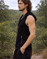 NEO HOODED VEST - BLACK