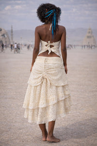 CROCHET WRAP AROUND SKIRT - NATURAL