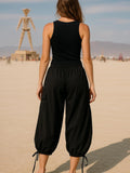 ERIKO COTTON YOGA PANTS - BLACK
