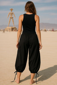 PANTALON DE YOGA ERIKO EN COTON - NOIR