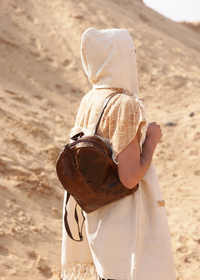 SAC À DOS EN CUIR MADDOX - MARRON