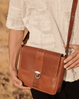 PYRAMID GENUINE LEATHER CROSS BODY BAG
