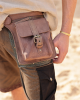 LEO LEATHER HIP BAG - EARTHY BROWN
