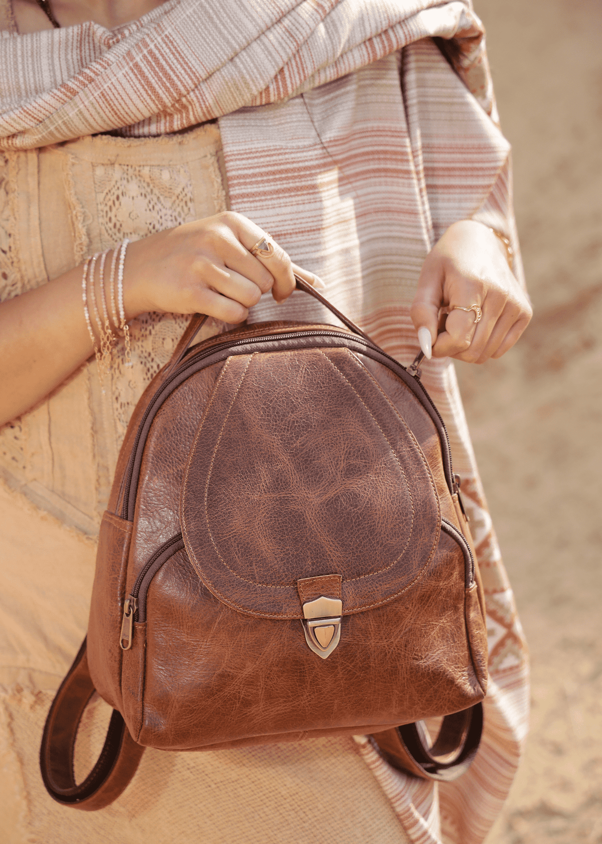 MADELINE GENUINE LEATHER BACKPACK