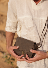 SAC À MAIN BANDOLIÈRE EN CUIR VÉRITABLE STYLE COUNTRY