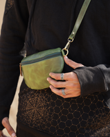 MADELEINE GENUINE LEATHER FANNY PACK - GREEN