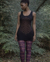 BAROQUE FISHNET LEGGINGS - MOONSHADOW VIOLET